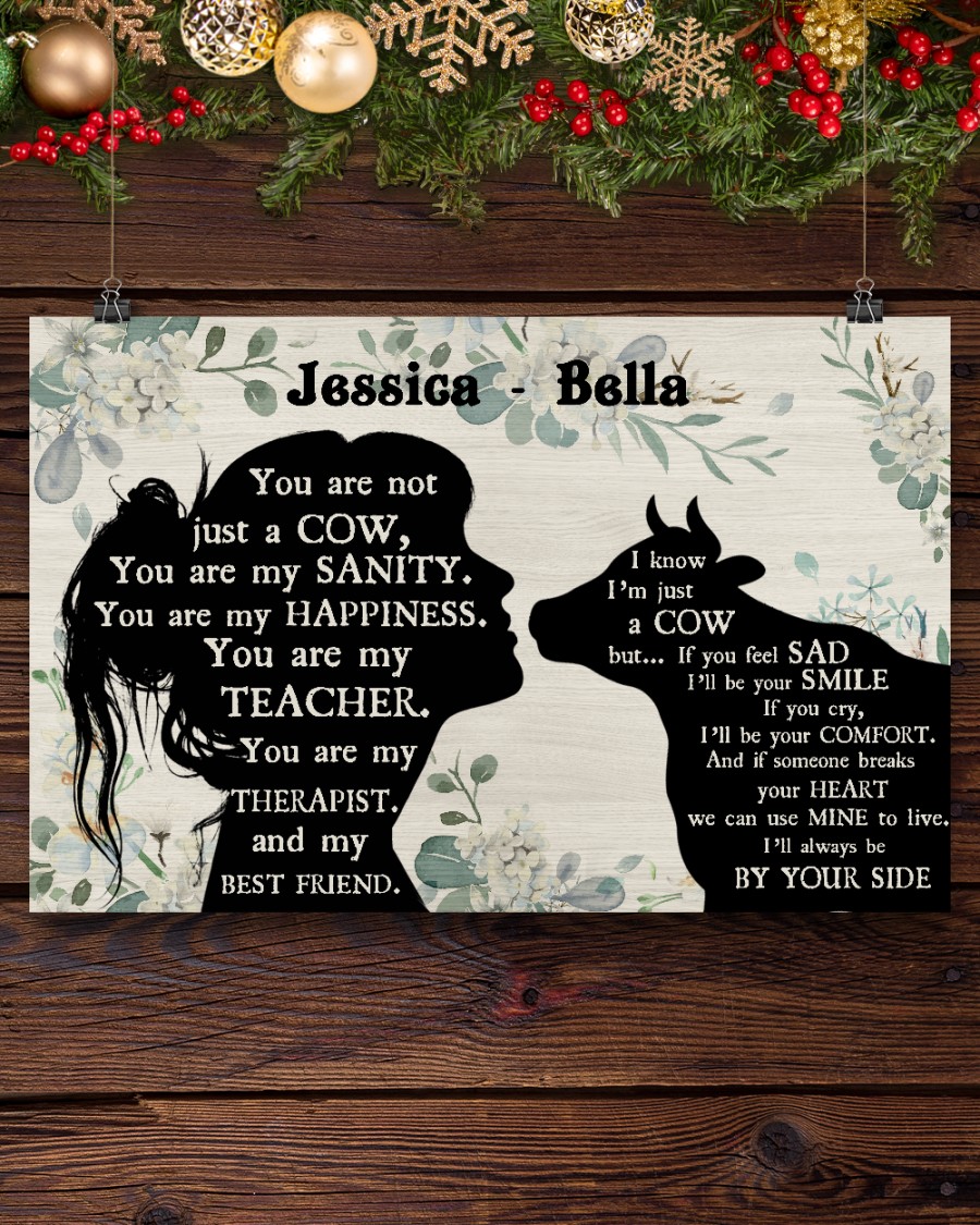Girl and Cow you are not just a Cow you are my sanity custom name poster 1