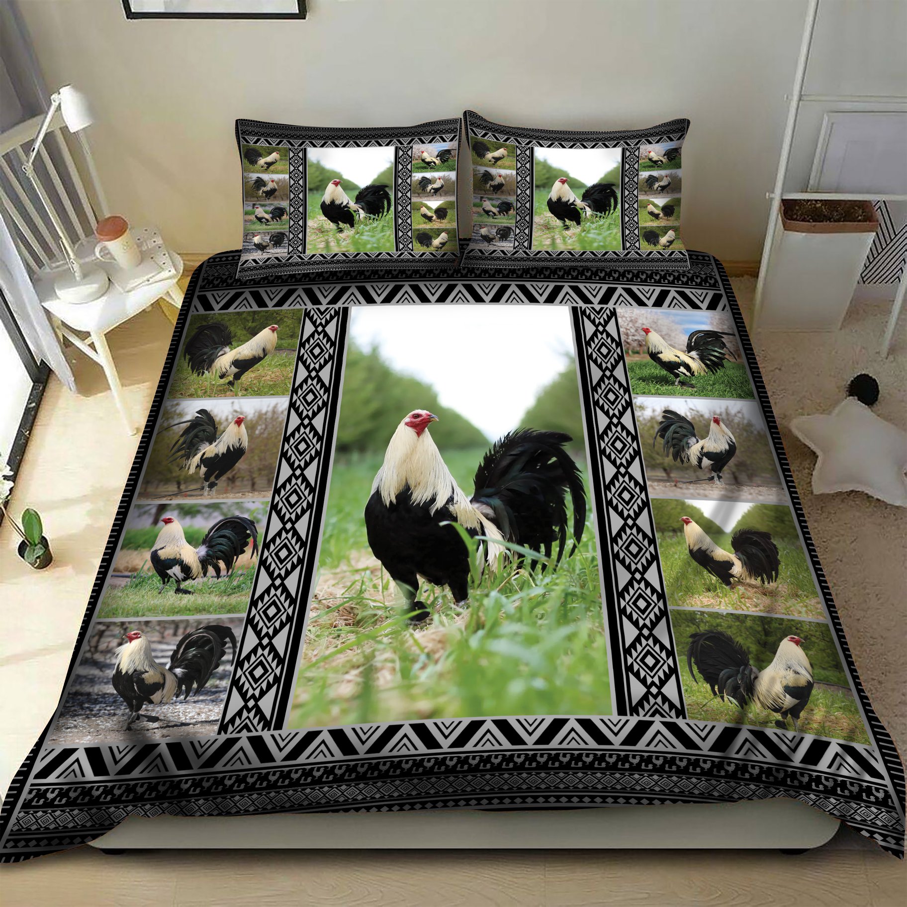 Rooster you and me we got this bedding set