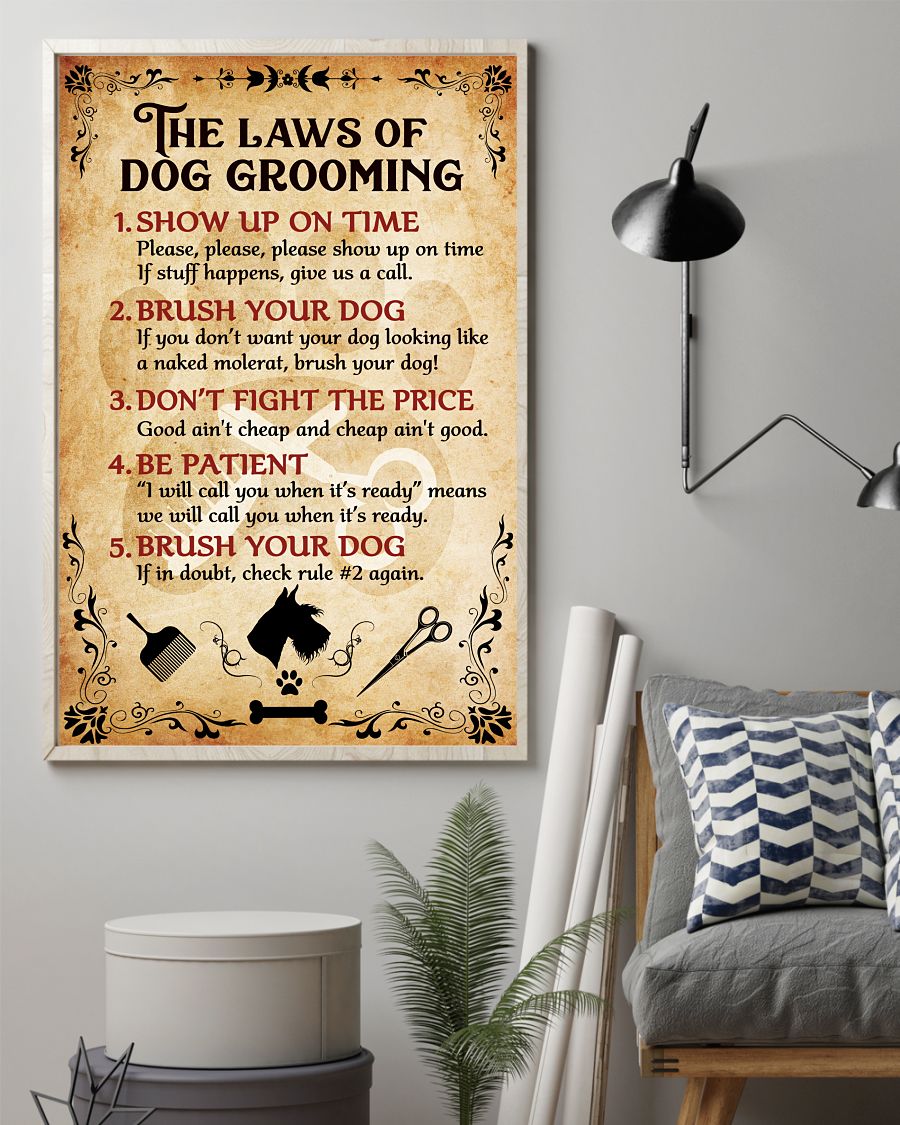 The laws of dog grooming poster 1