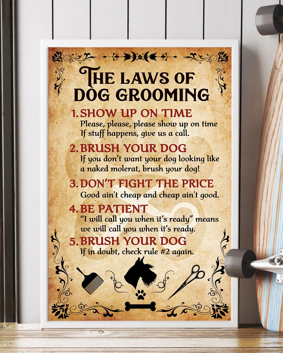 The laws of dog grooming poster 2