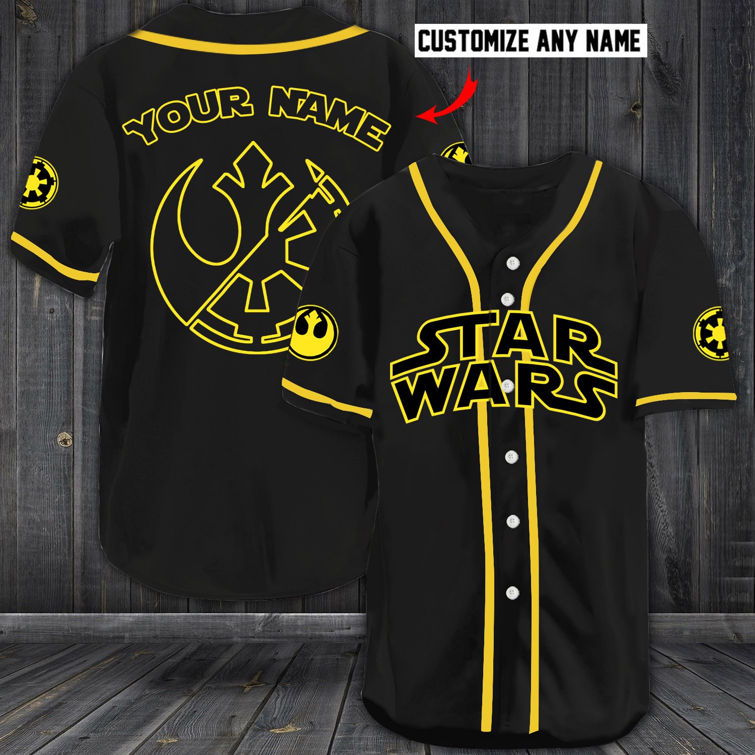 20 Star War custom personalized name Baseball Jersey shirt 1