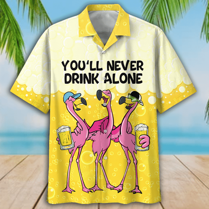 28 Flamingo You Will Never Drink Alone Hawaiian Shirt And Short 1