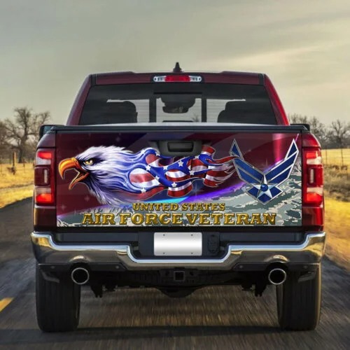 4 United States Air Force Veteran Truck Tailgate Decal Sticker Wrap 1