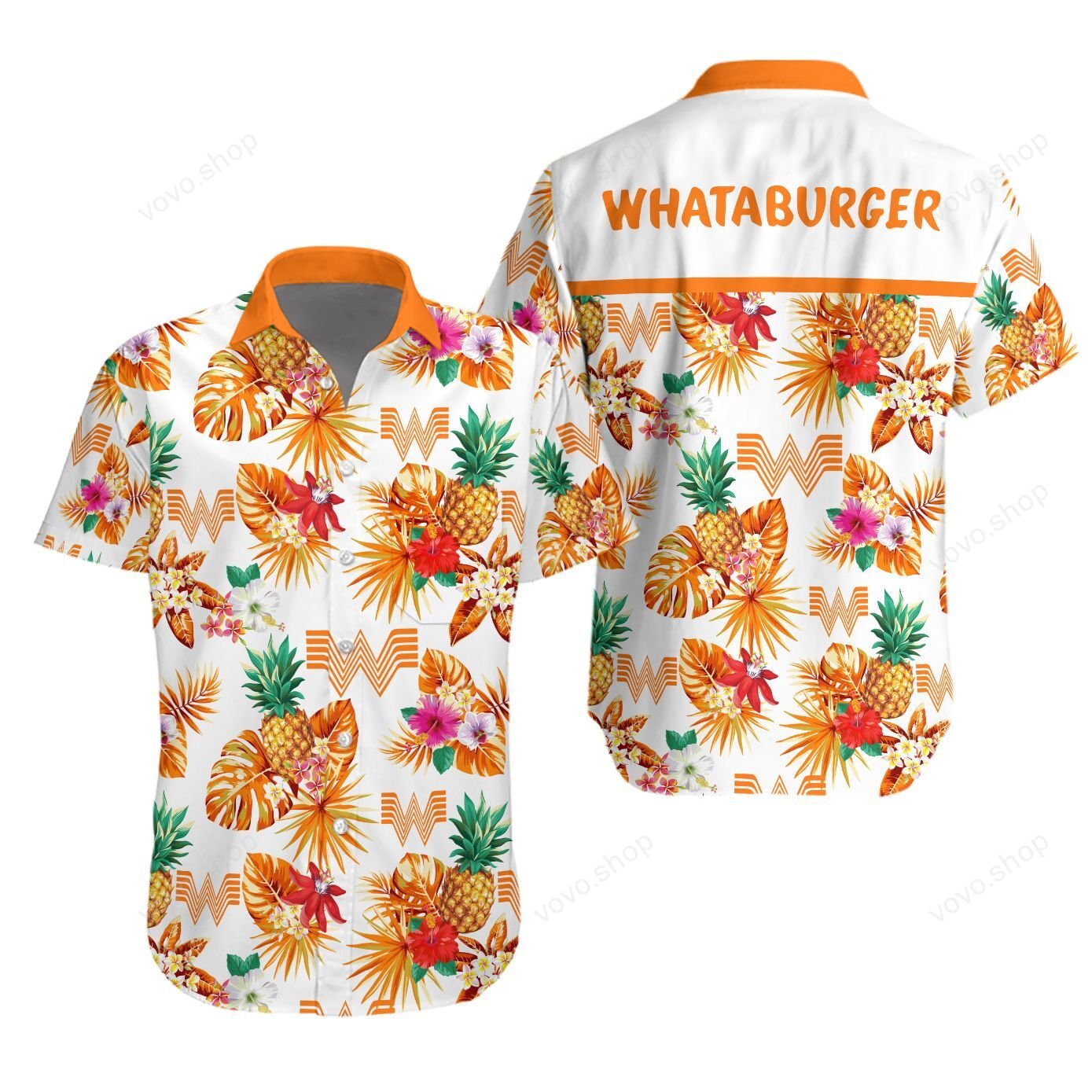 Whataburger Hawaiian shirt and short