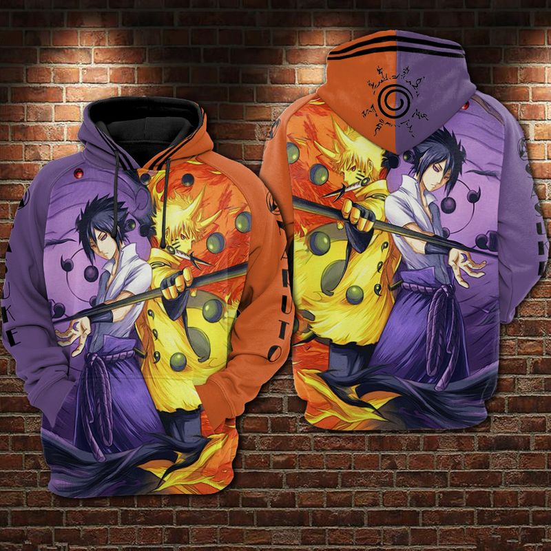 5 Naruto and sasuke 3d all over print hoodie 1