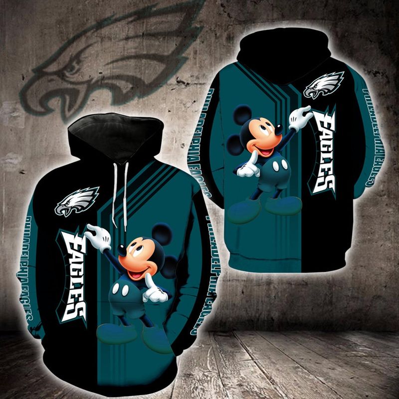 6 Philadelphia Eagles mickey mouse 3d all over print hoodie 1 1