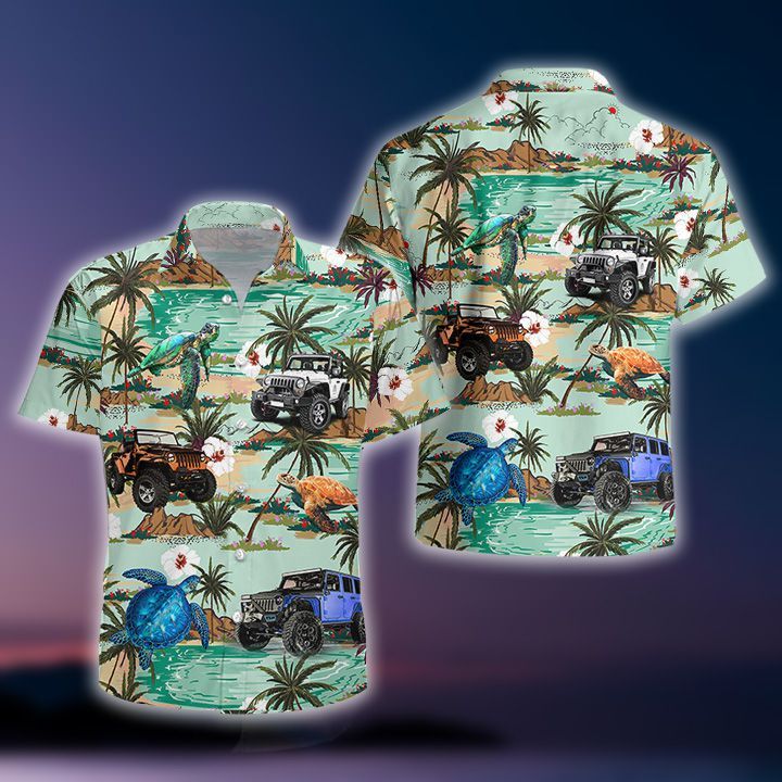 7 Jeep Tropical Turtle Hawaiian Shirt And Short 2