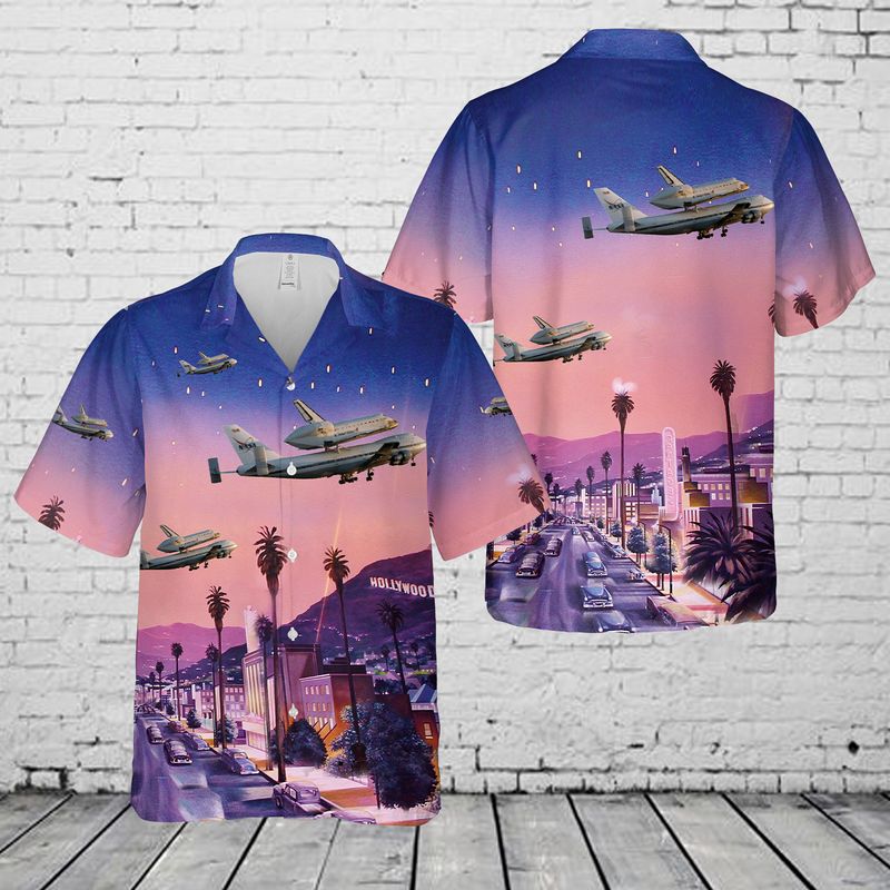 9 Space Shuttle Endeavour on Boeing 747 over Los Angeles Shirt Shorts 1