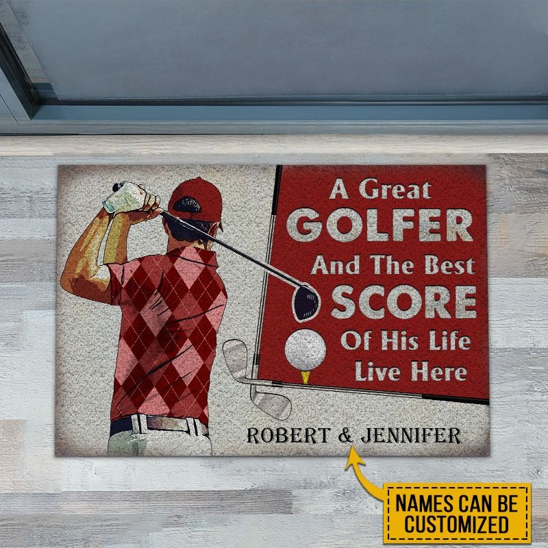 A great golfer and the best score custom name doormat4