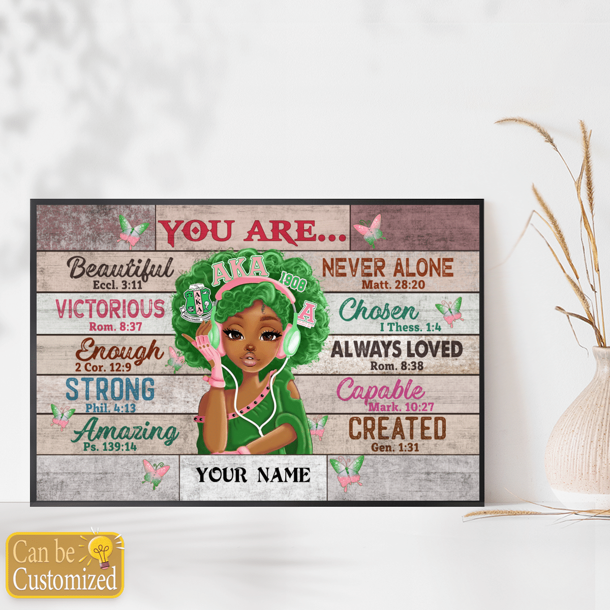 Alpha Kappa Black teenage you are beautiful strong always loved custom name poster 3