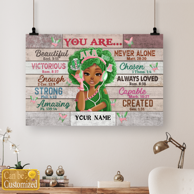 Alpha Kappa Black teenage you are beautiful strong always loved custom name poster 4