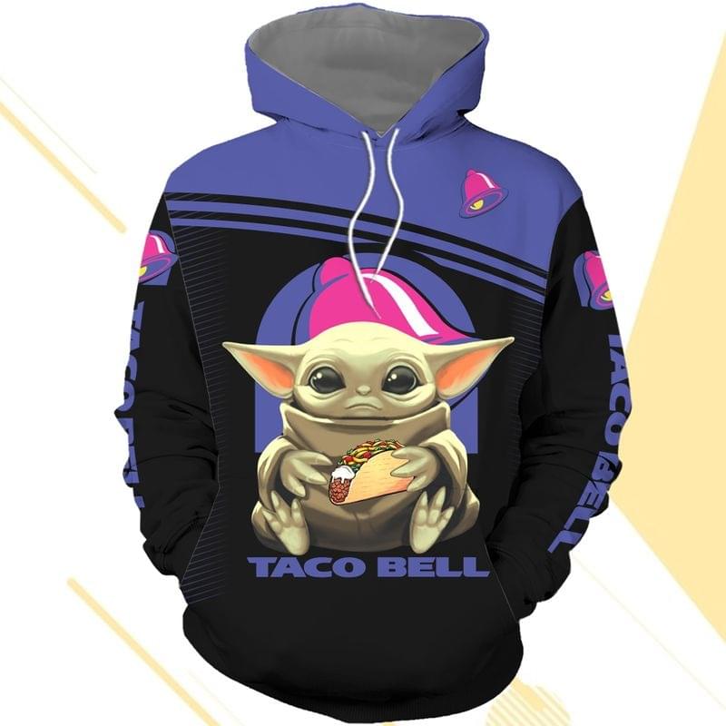 Baby Yoda hug Taco bell 3d over print hoodie
