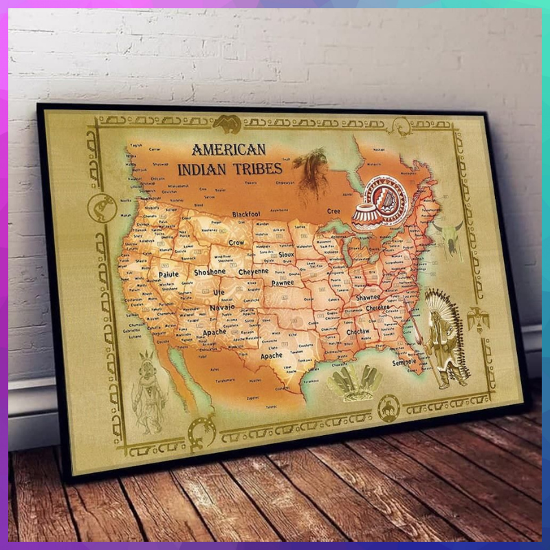 American Indian Tribes map poster 1