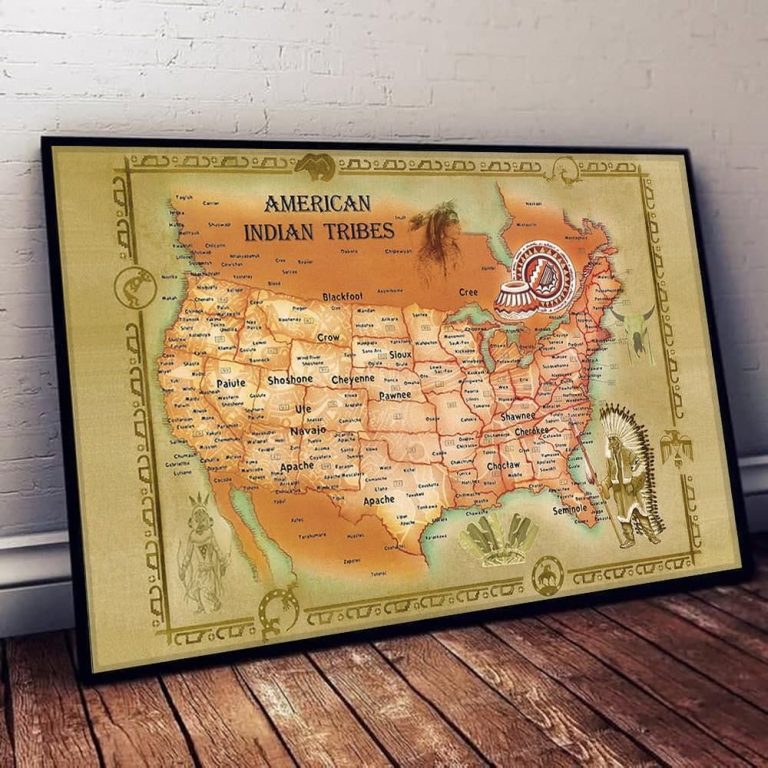 American Indian Tribes map poster