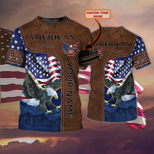 American pride custom name 3d T shirt
