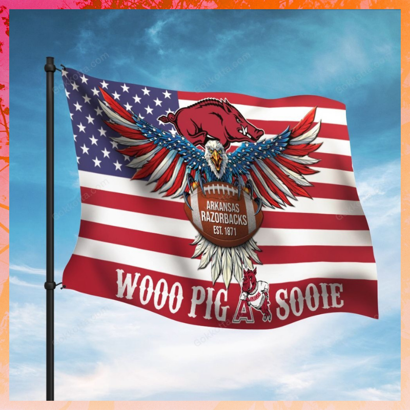 Arkansas razorbacks wooo pig a sooie flag 1