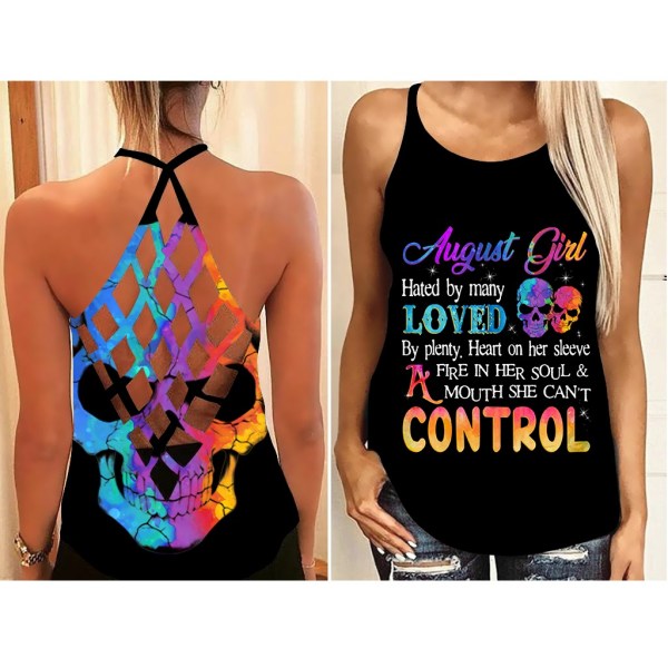 August Girl hate by many loved custom name criss cross strappy tank top4