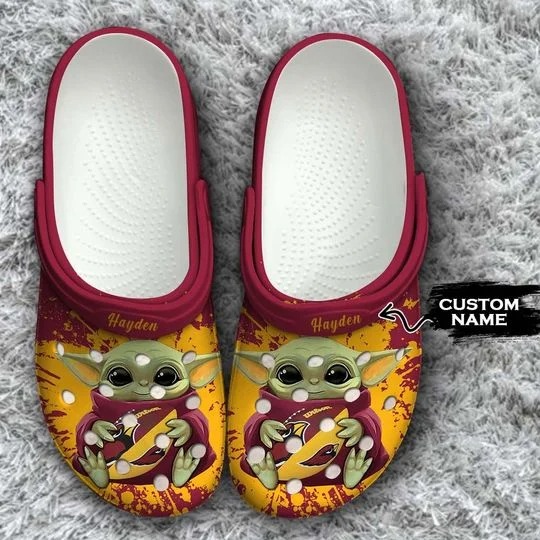 Baby Yoda Arizona Cardinals custom name crocs crocband clog