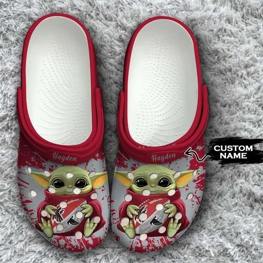 Baby Yoda Atlanta Falcons custom name crocs crocband clog