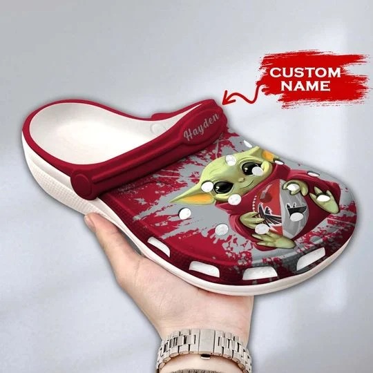 Baby Yoda Atlanta Falcons custom name crocs crocband clog4