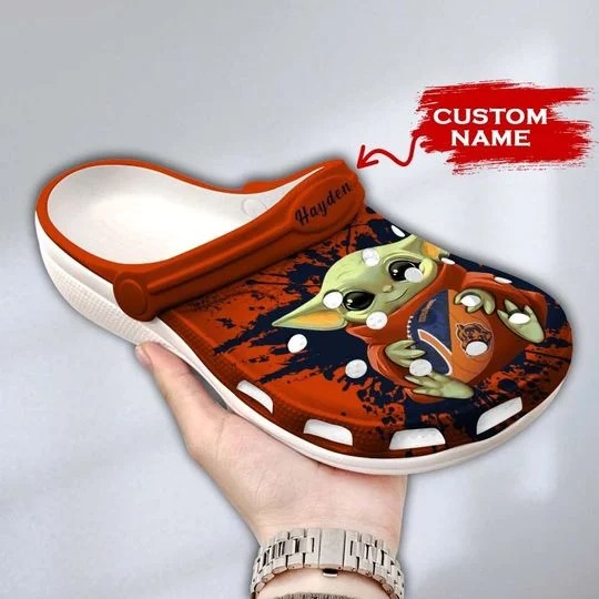 Baby Yoda Chicago Bears custom name crocs crocband clog4