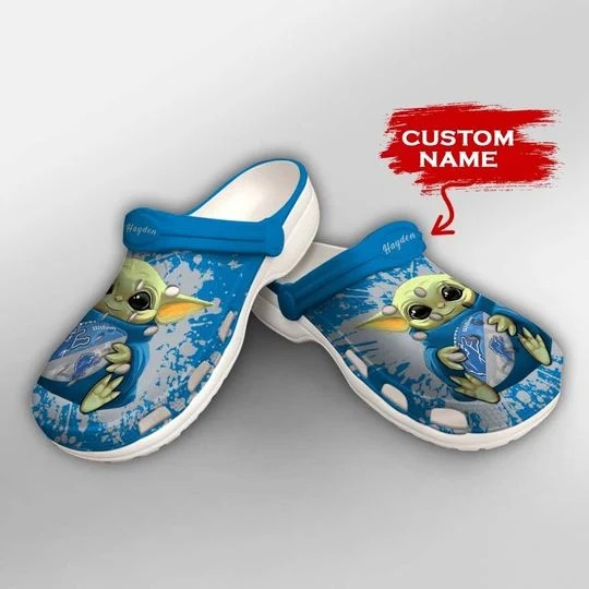 Baby Yoda Detroit Lions custom name crocs crocband clog3