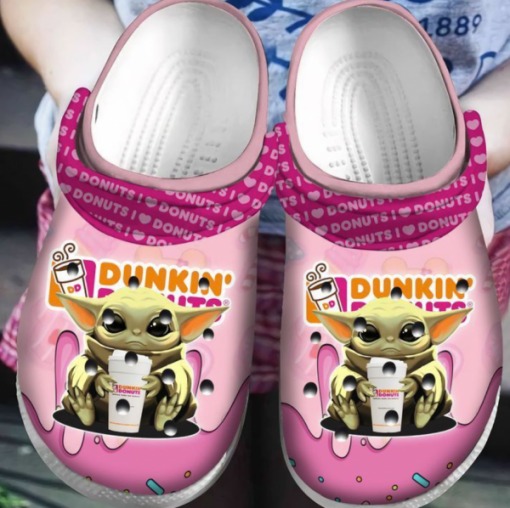 Baby Yoda Hug Dunkin Donuts Crocs Clog Shoes4 2 1