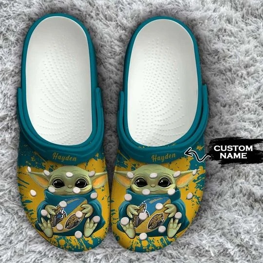 Baby Yoda Jacksonville Jaguars custom name crocs crocband clog