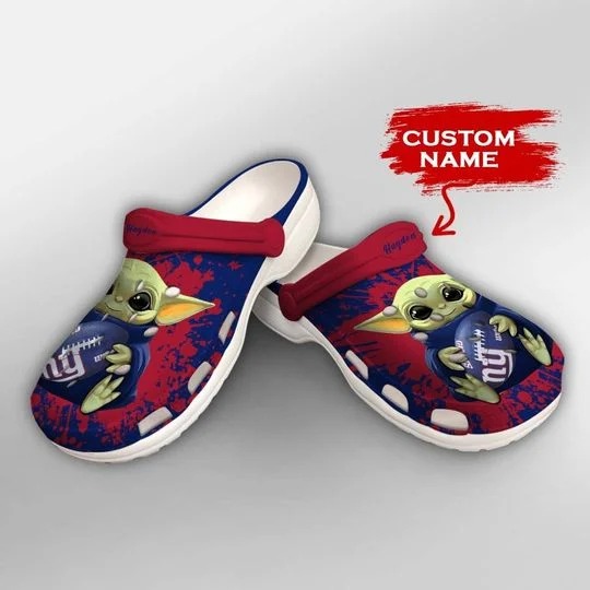 Baby Yoda New York Giants custom name crocs crocband clog3