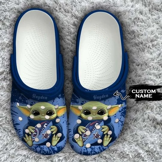 Baby Yoda Tennessee Titans custom name crocs crocband clog