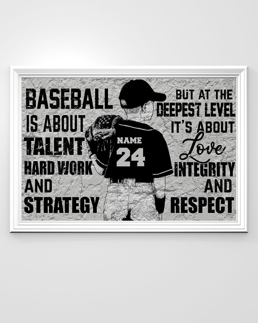 Baseball is about talent custom name and number poster 1