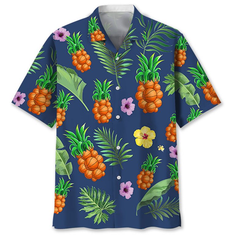 Baseketball pineapple Hawaiian shirt and short