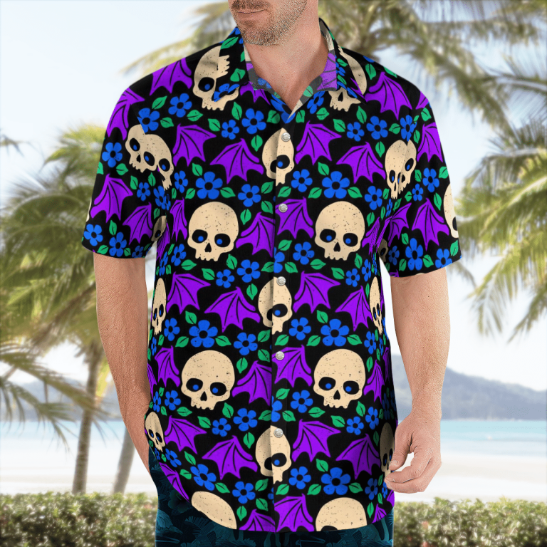 Bat Skull Hawaiian Shirt 3