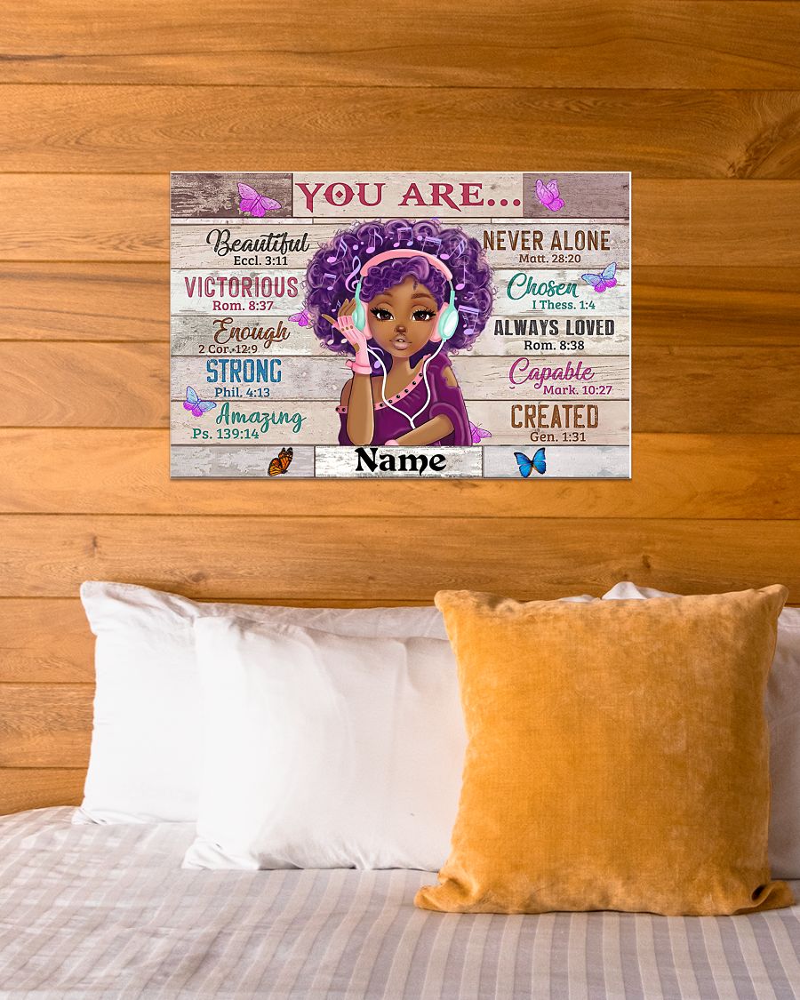 Black Girl You Are Beautiful strong custom name poster 3