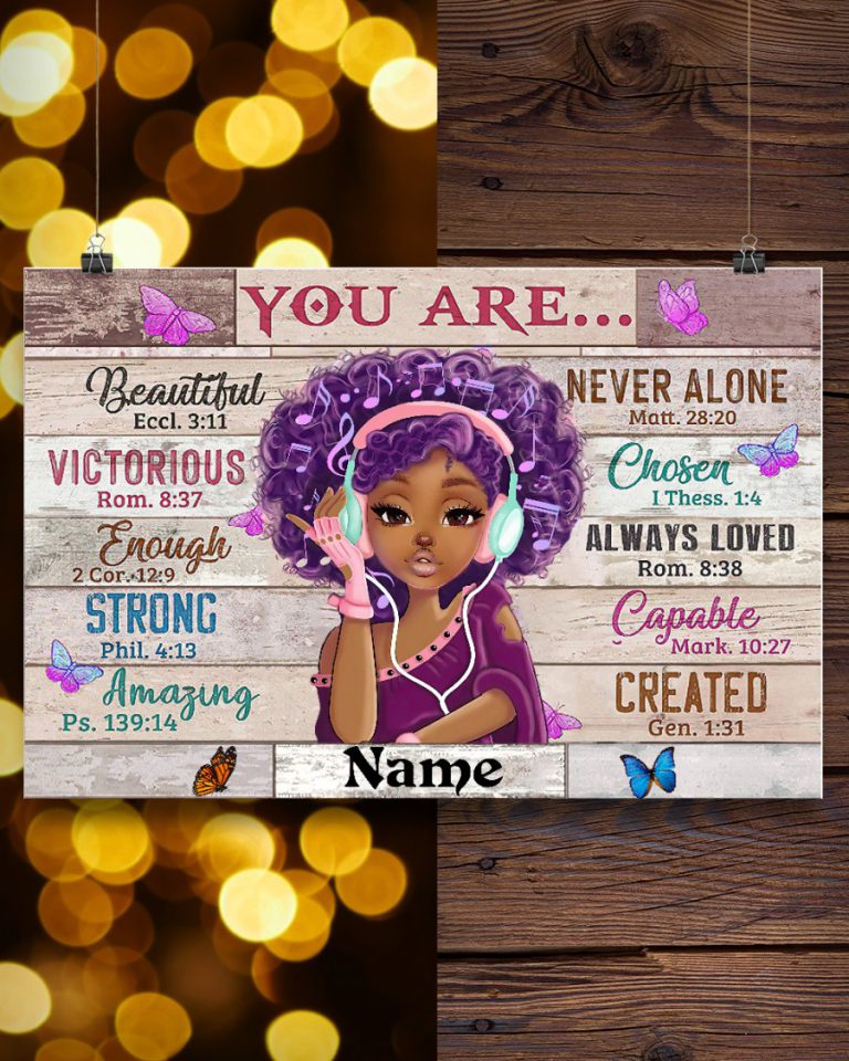 Black Girl You Are Beautiful strong custom name poster 4