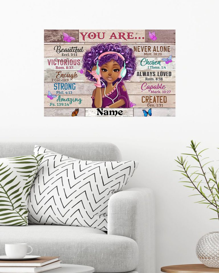 Black Girl You Are Beautiful strong custom name poster