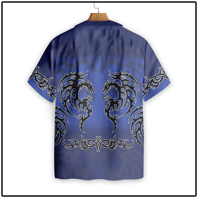 Blue Tribal Dragon Hawaiian Shirt3