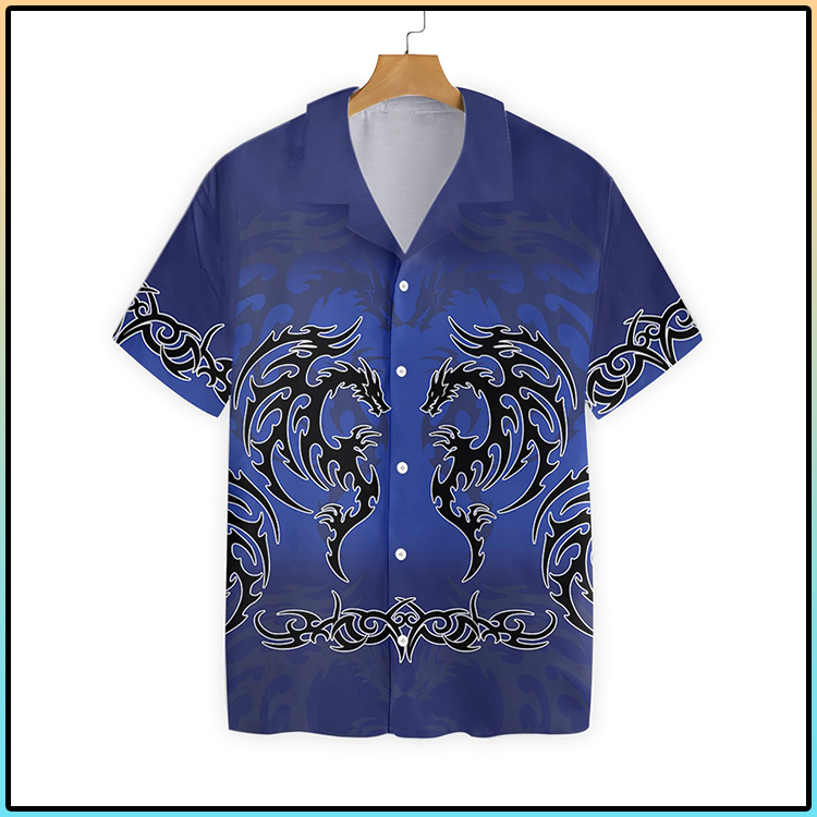 Blue Tribal Dragon Hawaiian Shirt4