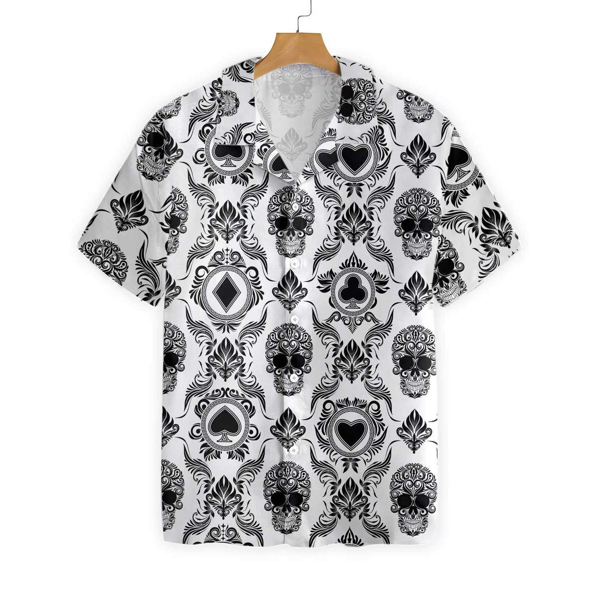 Casino And Black Skull Pattern Hawaiian Shirt 1