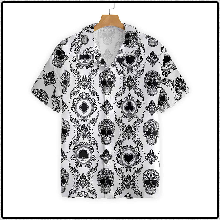 Casino And Black Skull Pattern Hawaiian Shirt 3