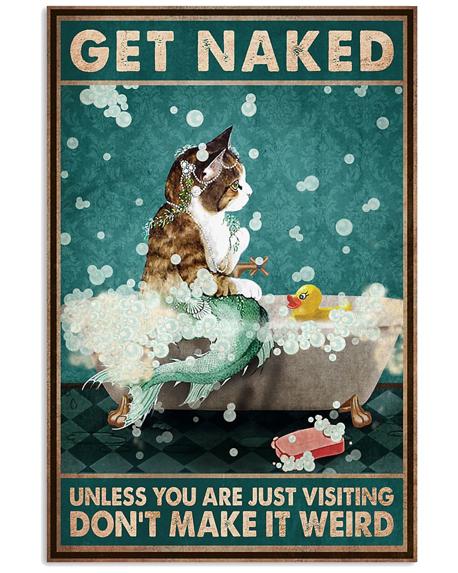 Cat Get naked unless you are just visiting dont make it weird poster