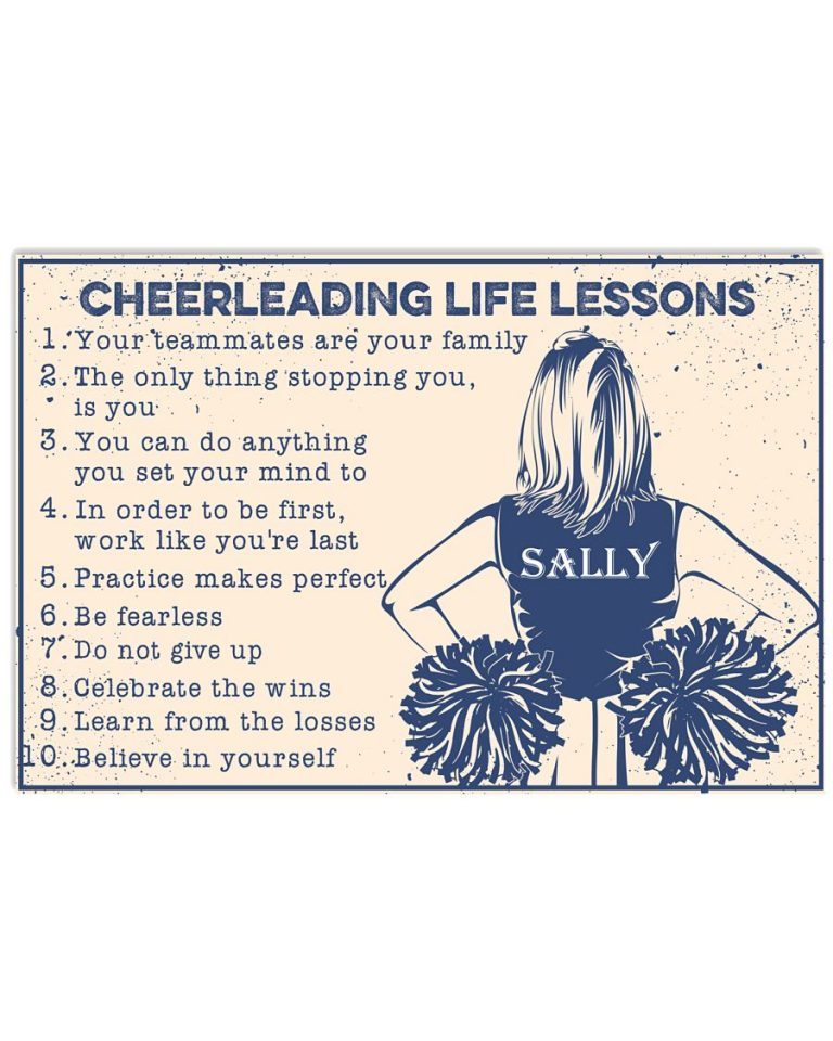 Cheerleading life lessons custom name poster