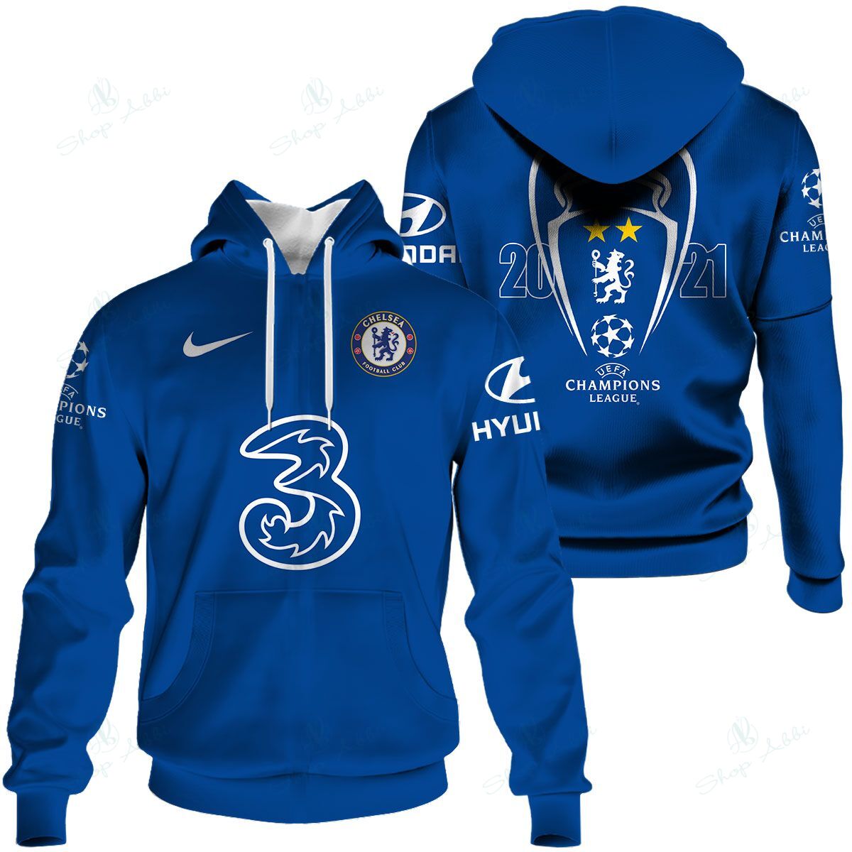 Chelsea champions 2021 3d hoodie and shirt 2