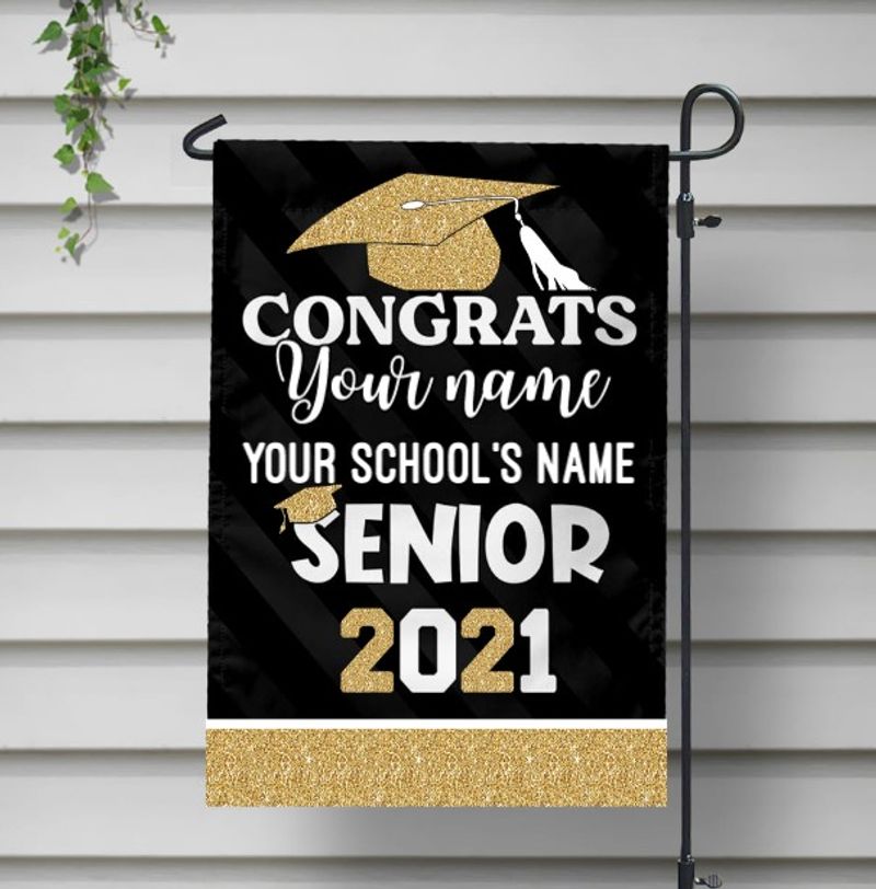 Congrats senior 2021 custom name and school name flag