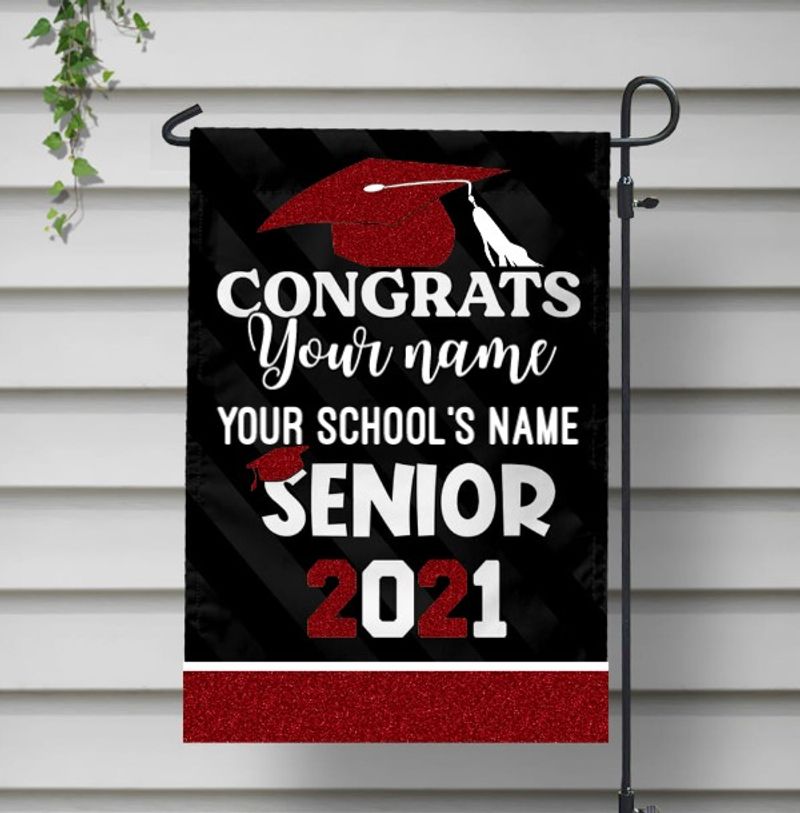 Congrats senior 2021 custom name and school name flag1