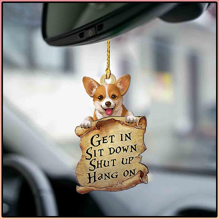 Corgi get in sit down shut up hang out ornament4