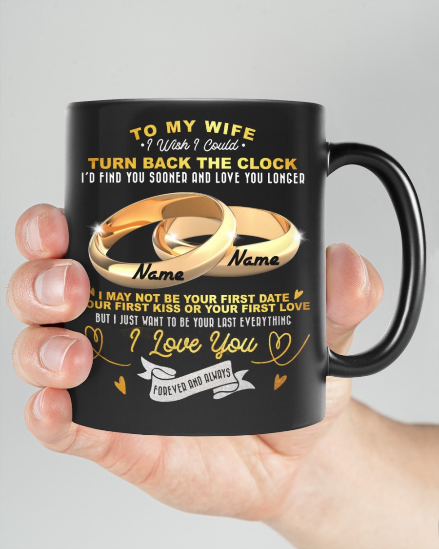 Couple rings to my wife I love you forever and always custom name mug