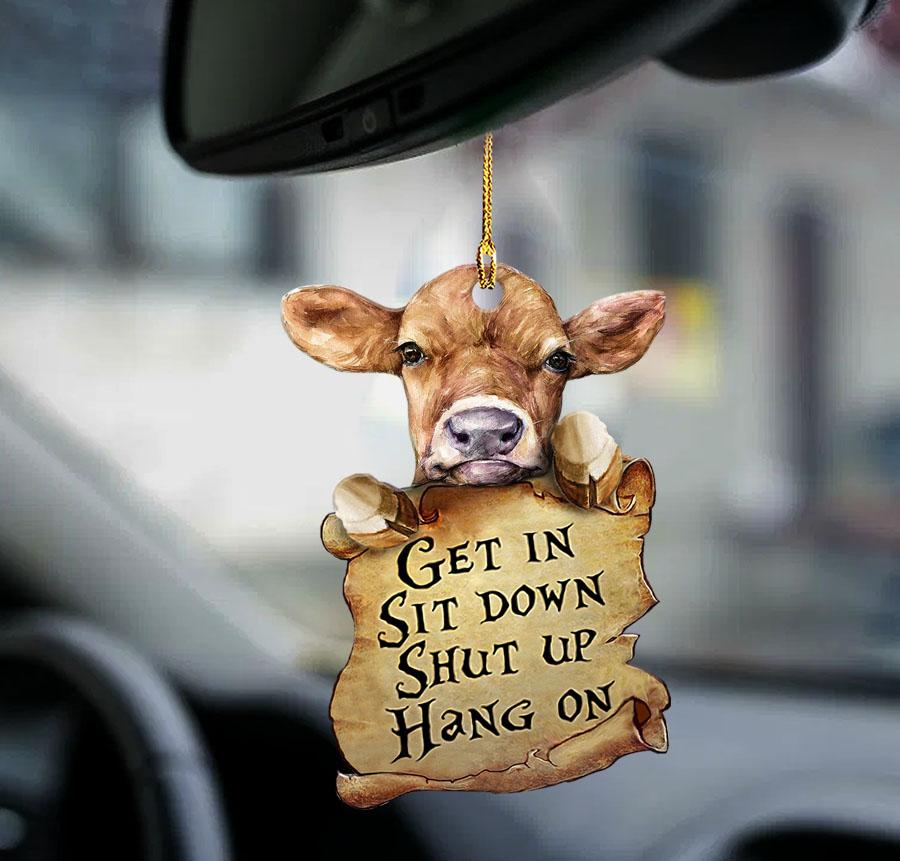 Cow get in sit down shut up hang out ornament1