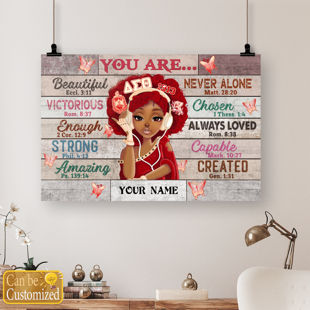 Delta Sigma Theta Black teenage you are beautiful strong always loved custom name poster 4