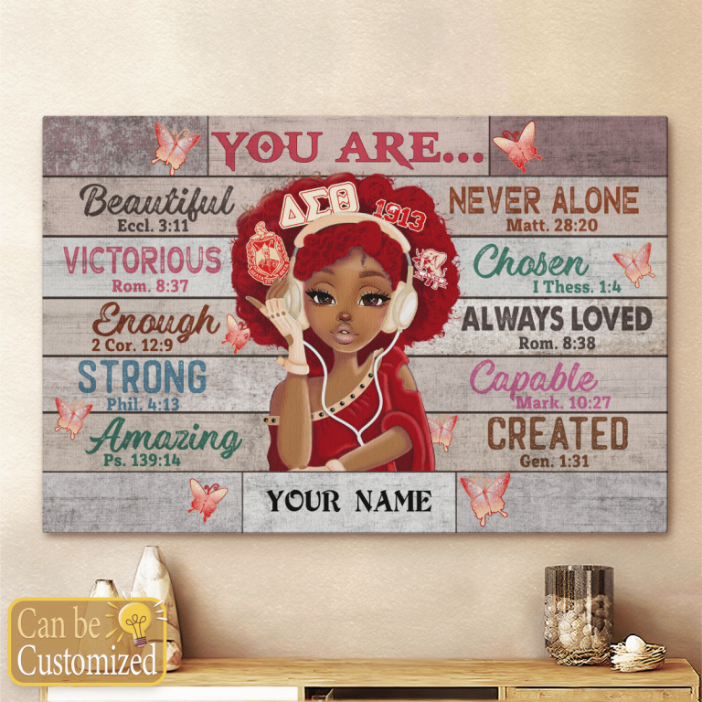 Delta Sigma Theta Black teenage you are beautiful strong always loved custom name poster